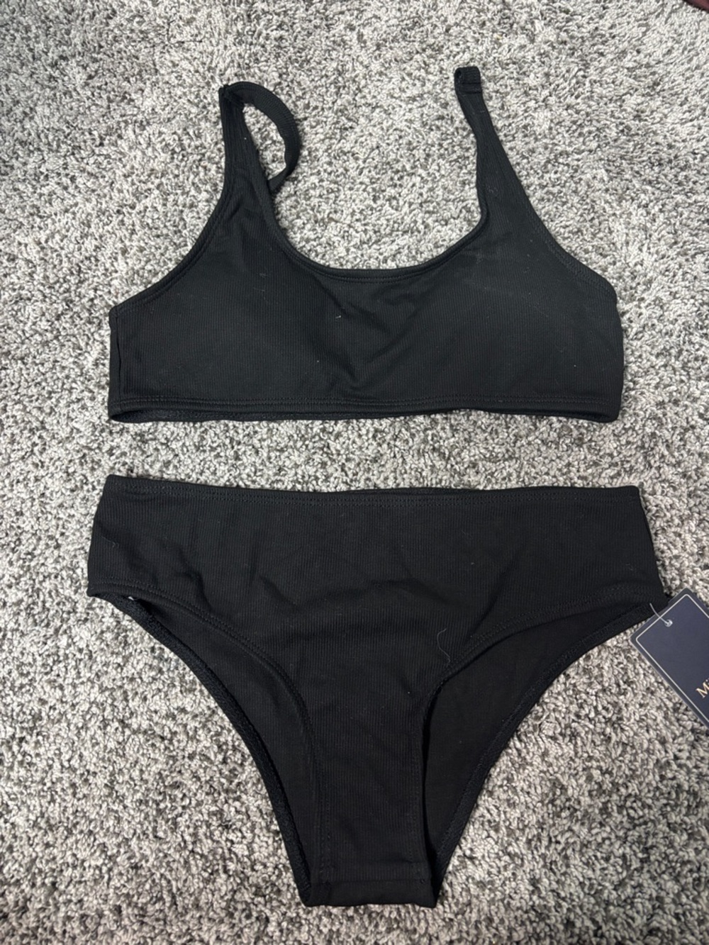 Miumiu Black Girls' Swim Bikini - Classic Coverage